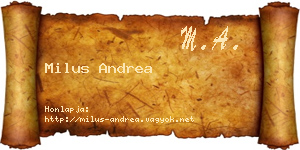 Milus Andrea névjegykártya