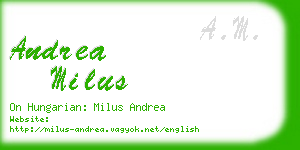 andrea milus business card